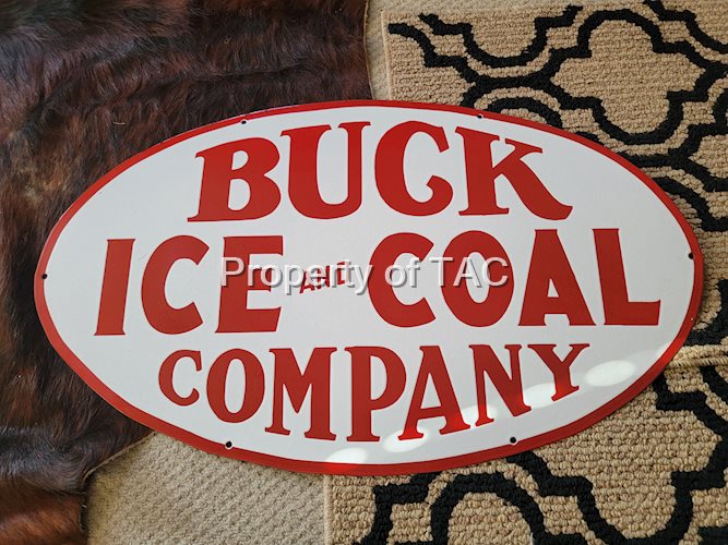 Buck Ice and Coal Company Porcelain Sign
