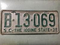 South Carolina License Plates # B-13-069