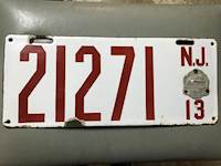 New Jersey License Plate # 21271