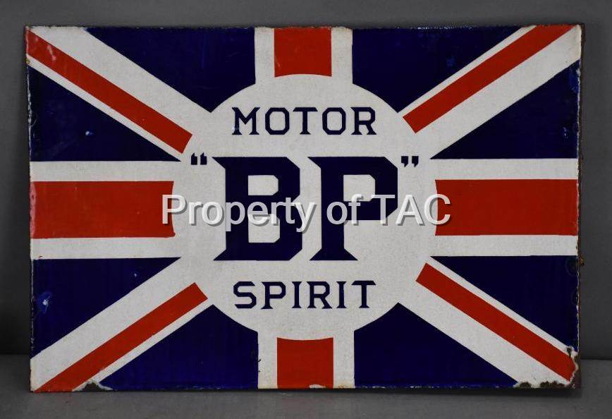 "BP" (British Petroleum) Motor Spirit Porcelain Flange Sign