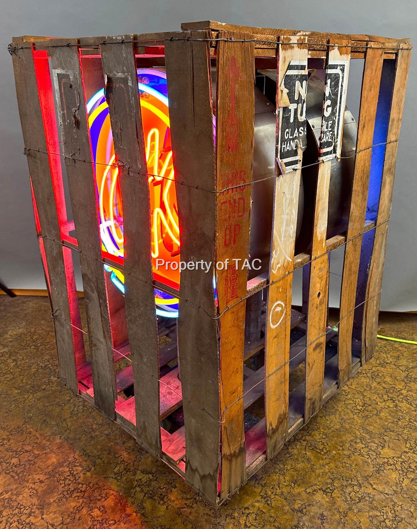 "STUNNING" (Chevrolet) OK Porcelain Neon Signs in the Original Crate