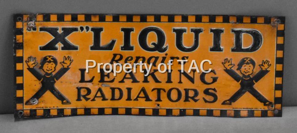 "X" Liquid Repairs Leaking Radiators w/Logo Metal Sign