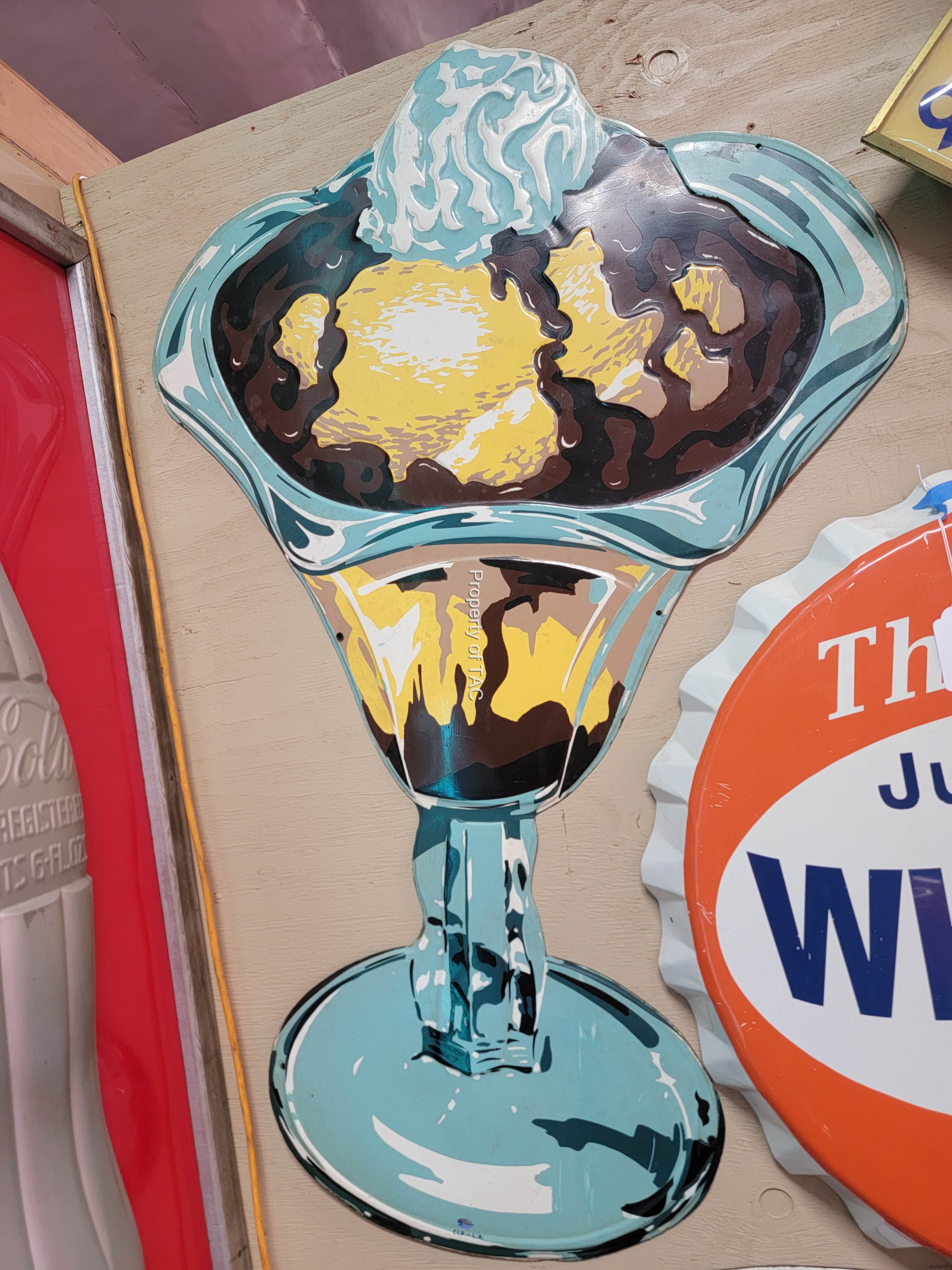 (Coca-Cola) Hot Fudge Sundae Metal Sign
