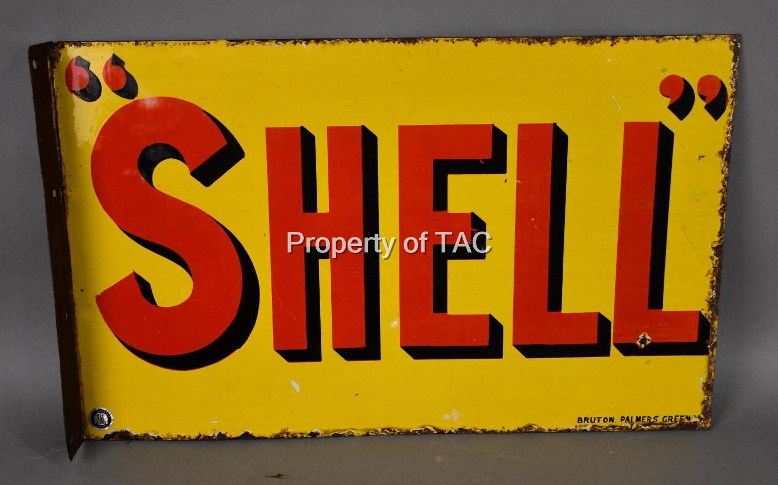 "Shell" (gas) Porcelain Flange Sign