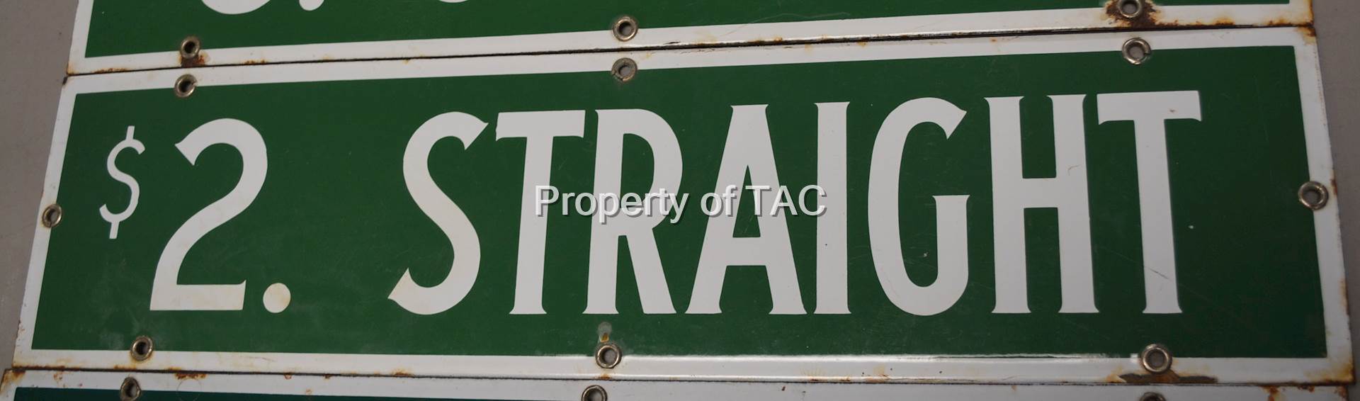 $2 Straight Horse Track Betting Porcelain Window Sign