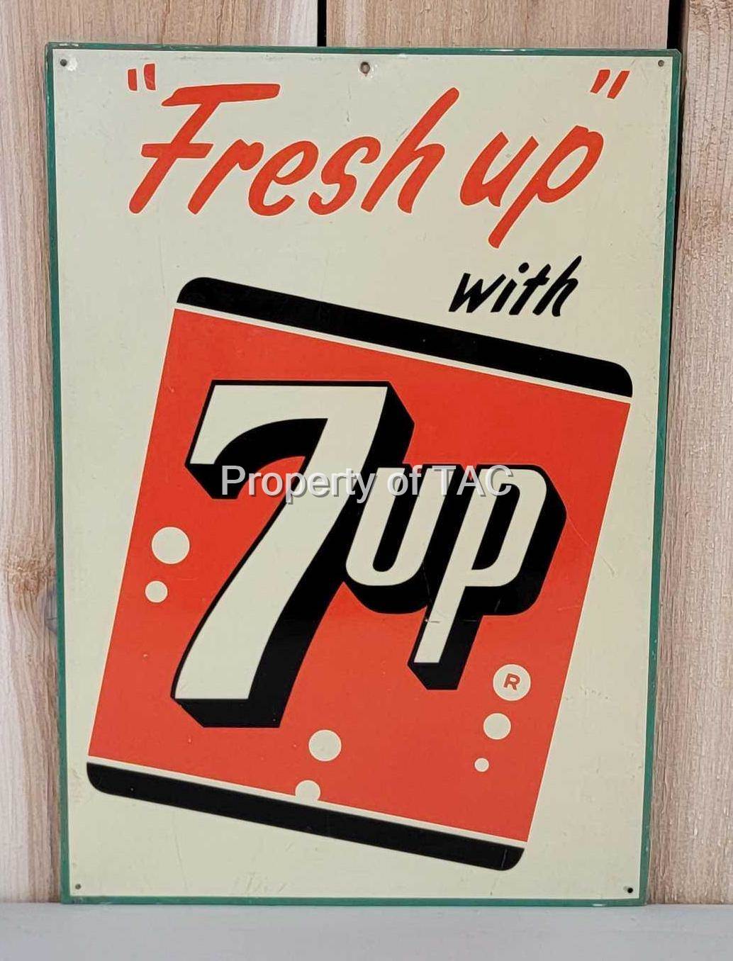 "Fresh Up" with 7up Metal Sign