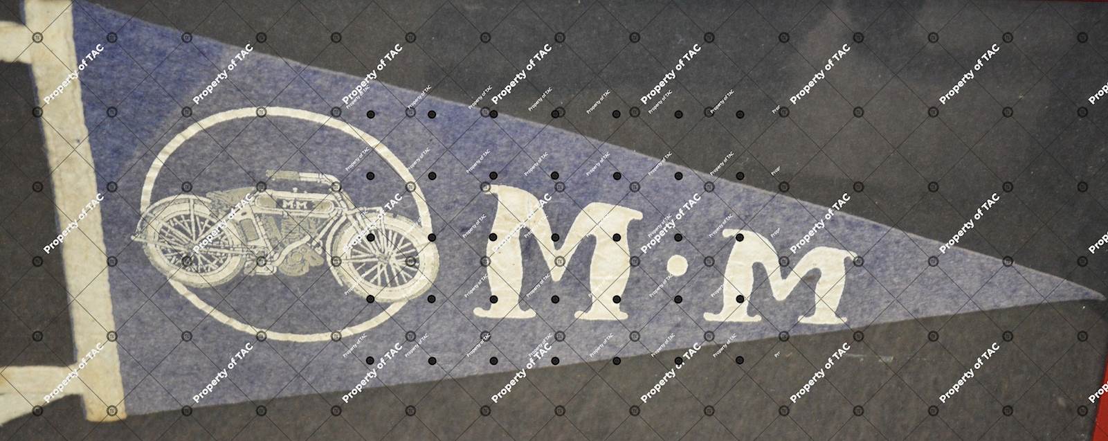 Early Marsh-Metz Motorcycle Pennant w/motorcycle