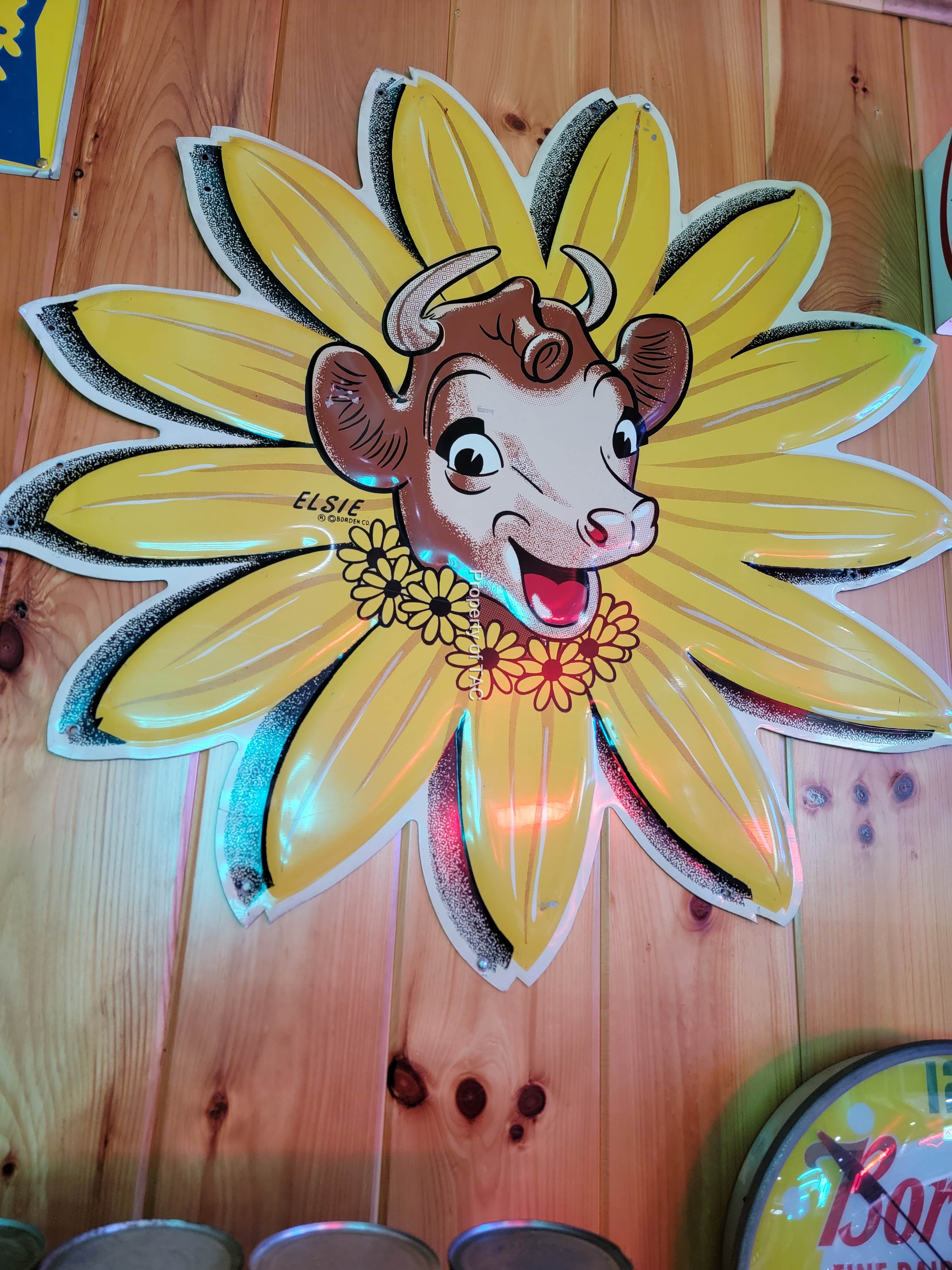 (Borden) Elsie in Flower Logo Metal Sign