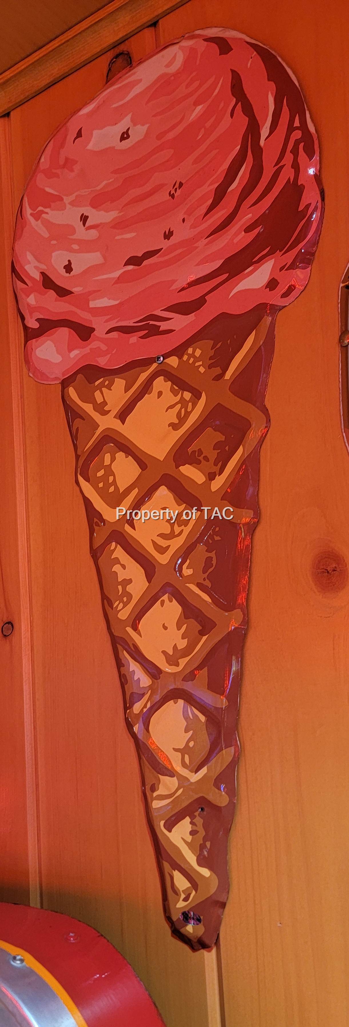 (Coca-Cola) Ice Cream Cone Metal Sign