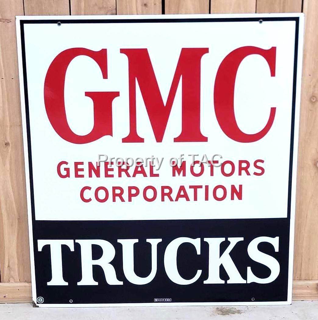 "NICE!" GMC General Motors Trucks Porcelain Sign