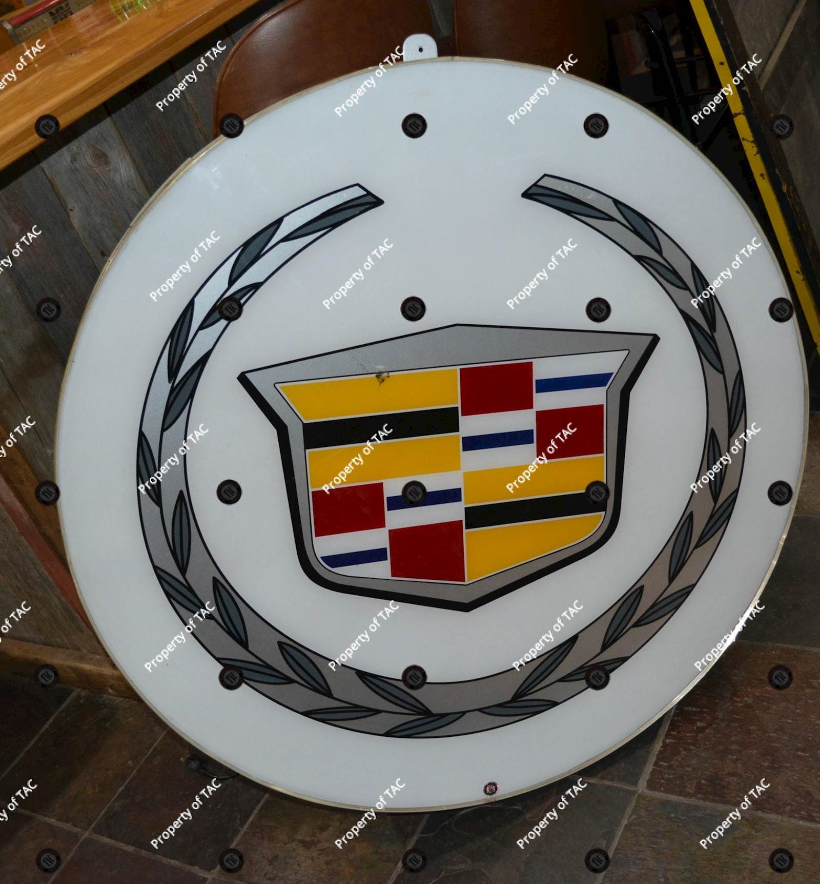 (Cadillac) Crest Logo Plastic Lighted Sign