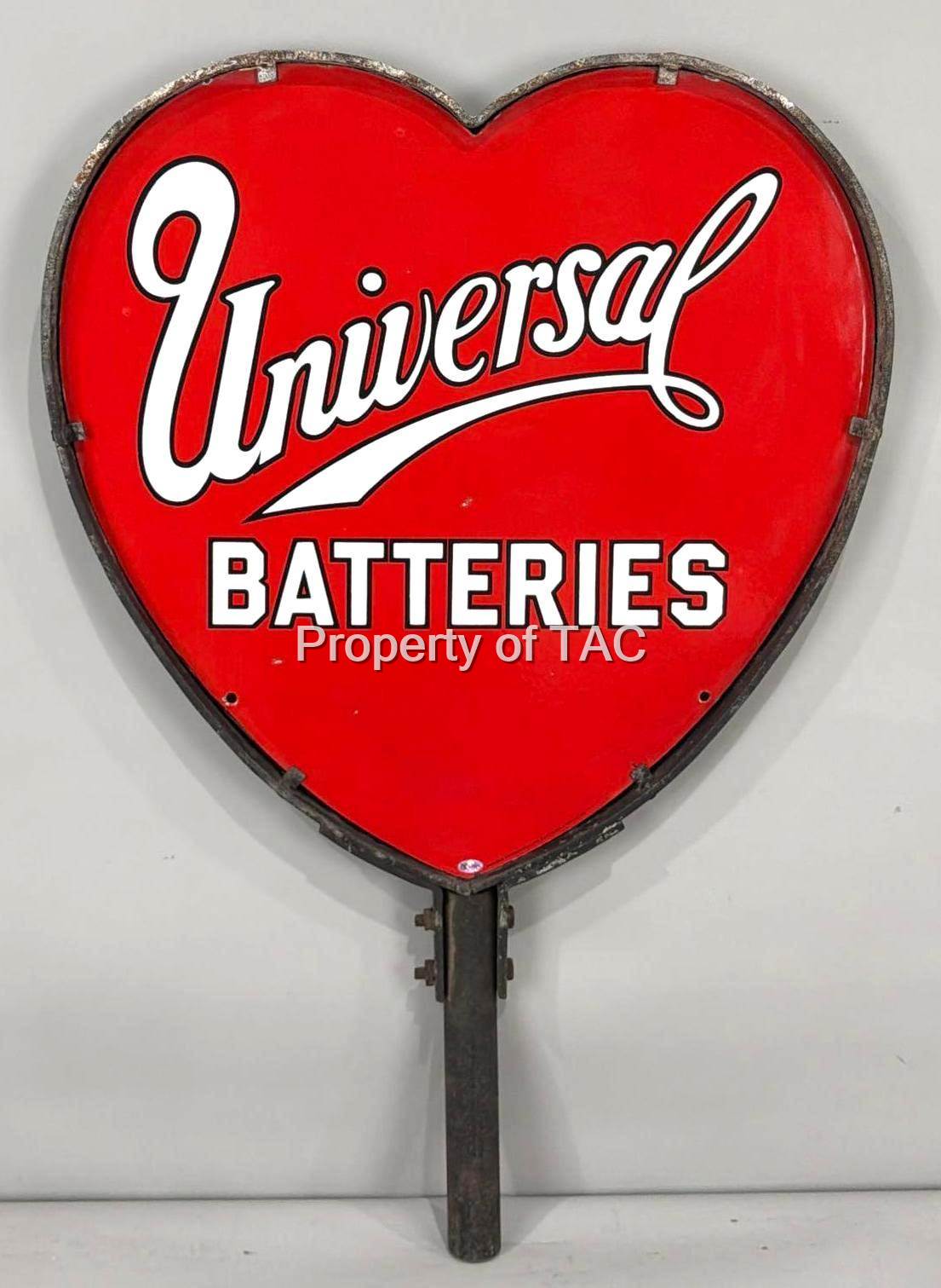 "AWESOME!" Universal Batteries Porcelain "Heart-Shaped" Porcelain Sign