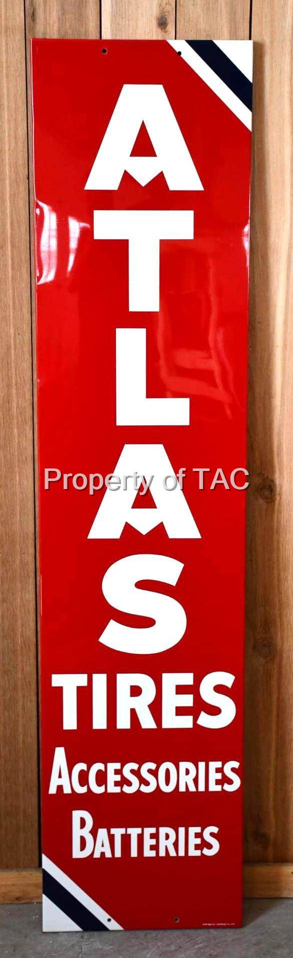 "MINT   NOS" Atlas Tires Accessories Batteries Metal Sign