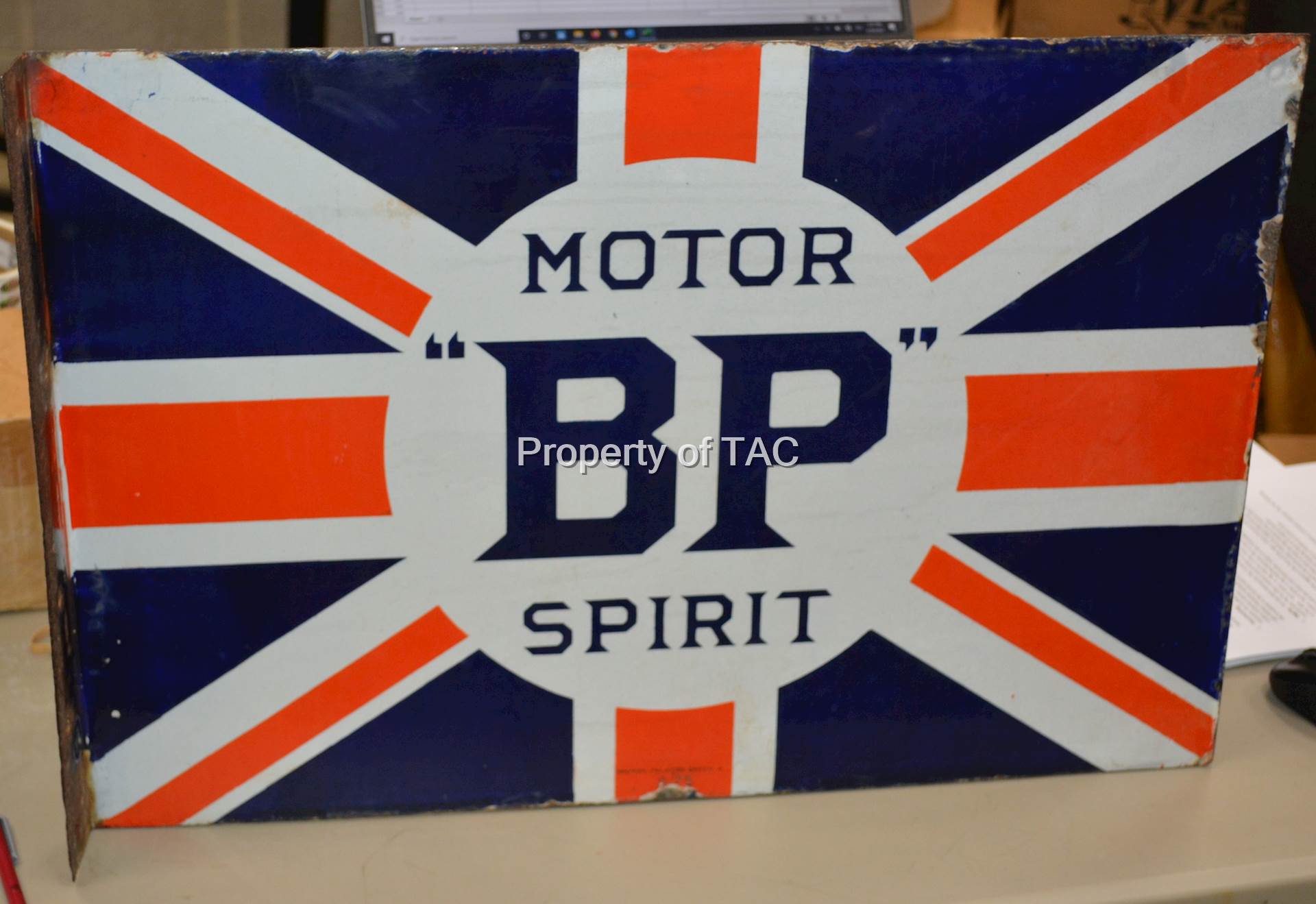 "BP" Motor Spirit Porcelain Sign