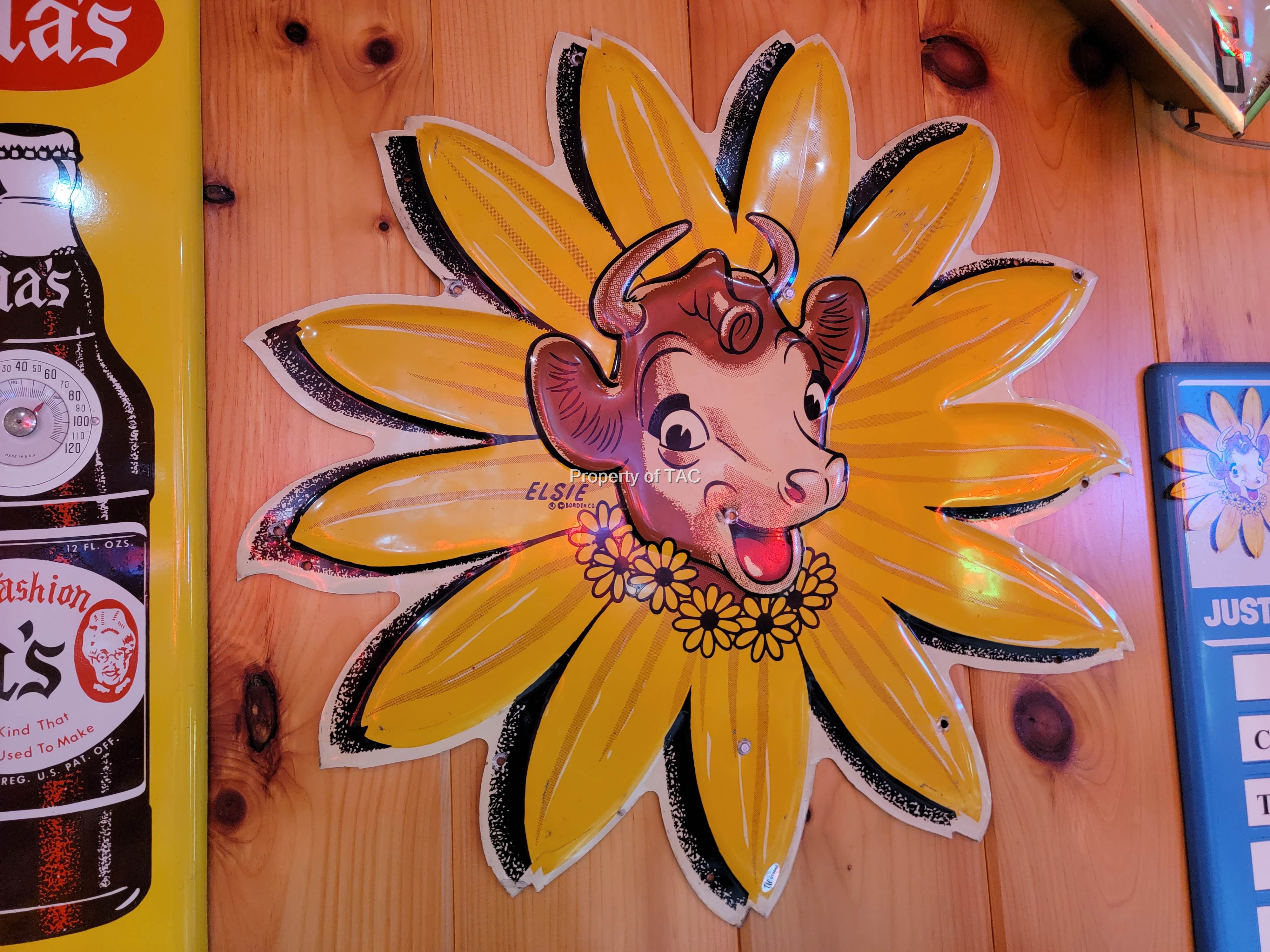 (Borden) Elsie in Flower Logo Metal Sign