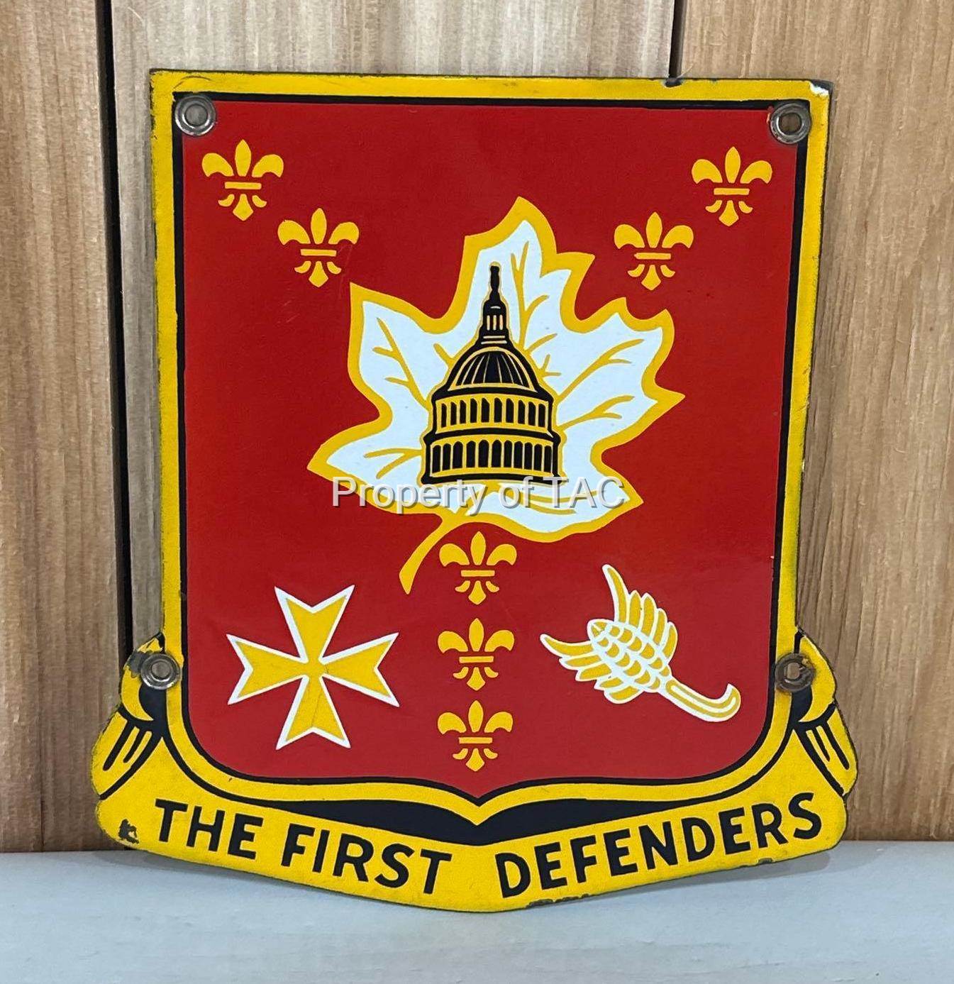 "The First Defenders" w/Image Porcelain Sign