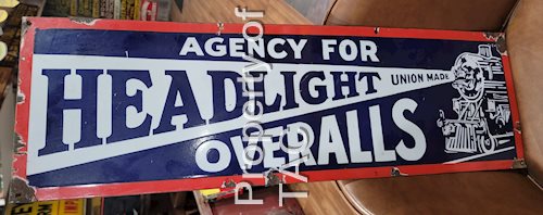 Agency For Headlight Overall w/Logo Porcelain Sign