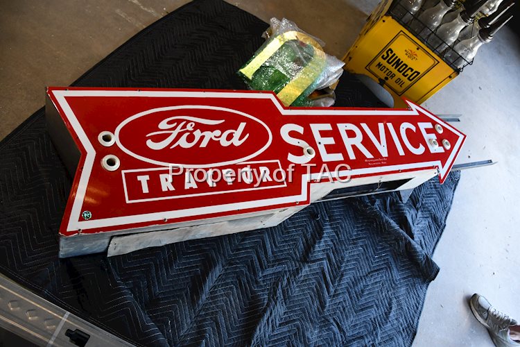 Ford Tractor Service Porcelain Neon Arrow Sign