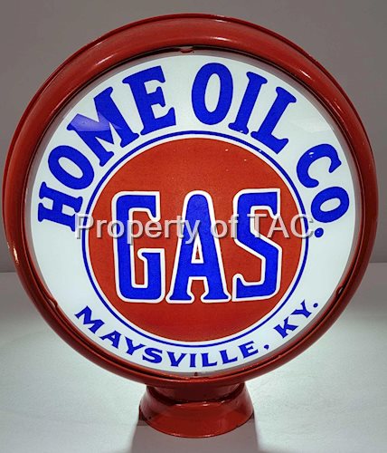Home Oil Co. "GAS" Maysville, Ky. 15" Single Globe Lens