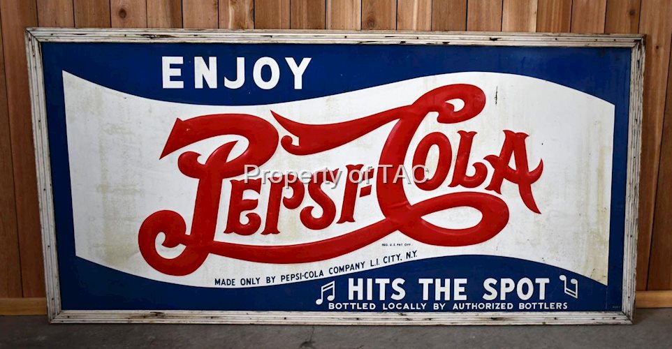 Enjoy Pepsi:Cola "Hits the Spot" Large Metal Sign