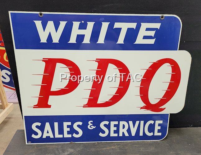 PDQ White Sales & Service Double Sided Porcelain Sign