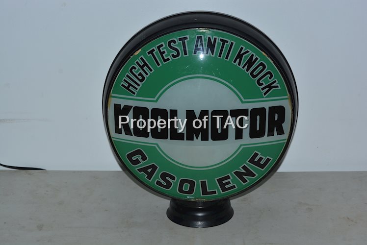 Koolmotor Gasolene "High Test Anti Knock" 15"D. Single Globe Lens