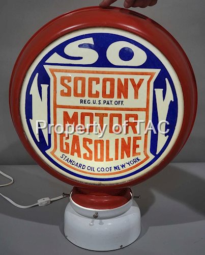 Socony Motor Gasoline Milk Glass Globe Lenses