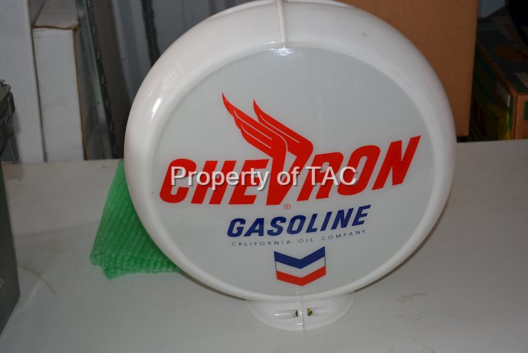 Chevron Gasoline w/Logo 13.5"D. Single Globe Lens