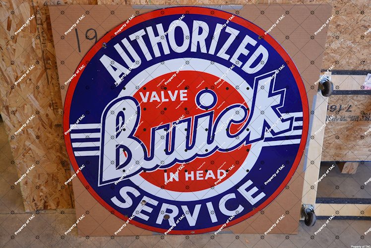 Buick Valve in Head Authorized Service (white outline) sign