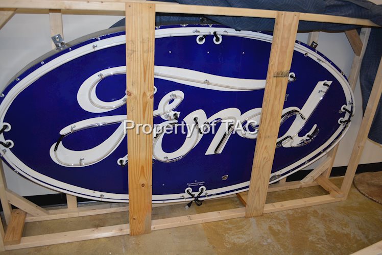 Large Ford Oval Porcelain Neon Sign
