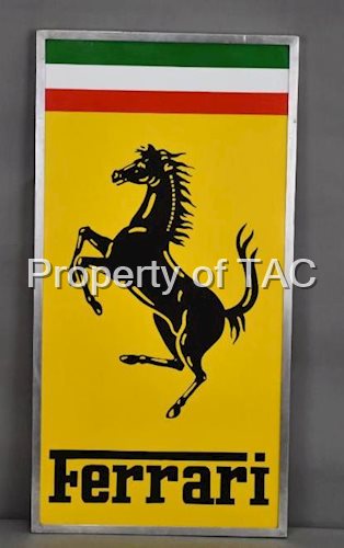 Ferrari w/Prancing Horse Logo Porcelain Dealership Sign