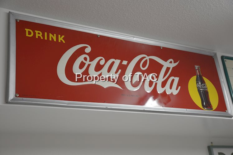 Drink Coca-Cola w/bottle over yellow