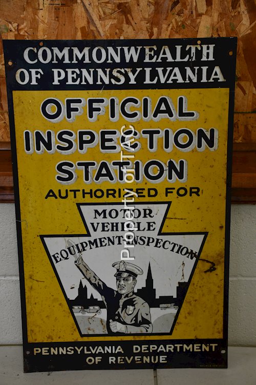 Pennsylvania "Official Inspection Station" w/Cop