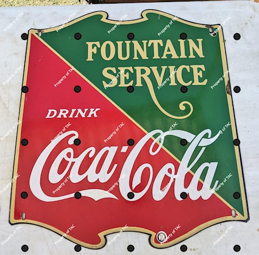 Coca Cola Fountain Service SSP Porcelain Sign