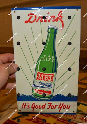Drink Lift Beverage w/plane logo metal sign