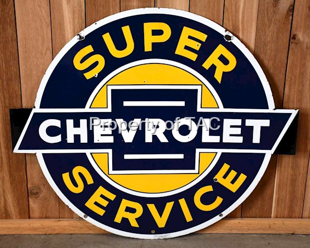 Super Chevrolet Service Porcelain Sign (Black Tip) (TAC)