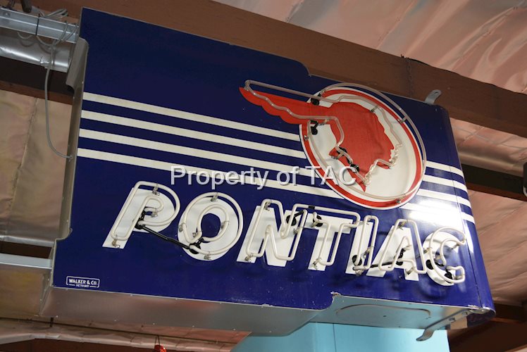 Pontiac w/Full Feather Logo Porcelain Neon Sign