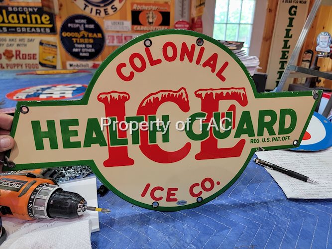 Colonial Health Guard ICE Porcelain Sign