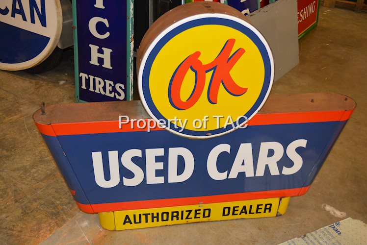 (Chevrolet) Ok Used Card Authorized Dealer Porcelain Sign