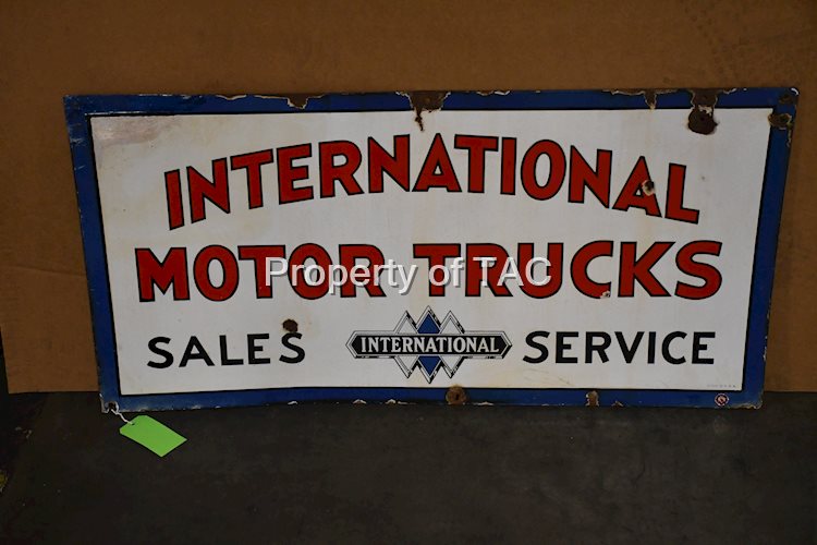 International Motor Trucks Sales & Service w/Logo Sign