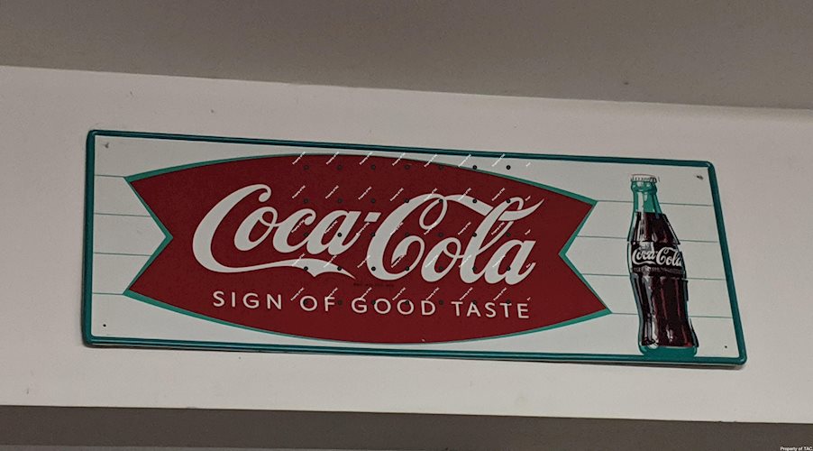 Coca Cola Sign of Good Taste Self Framed Tin Sign