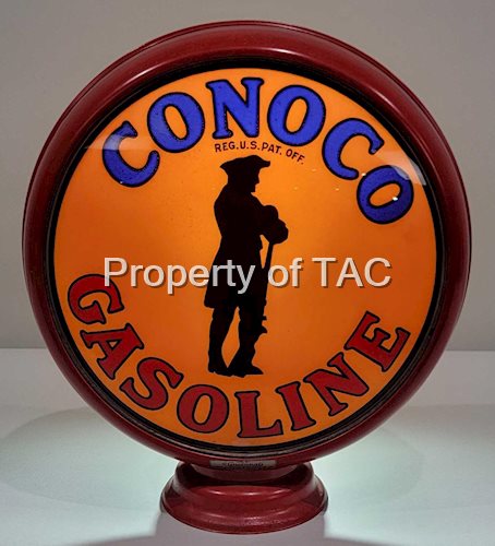 Conoco Gasoline w/Silhouette Soldier 15" Globe Lenses