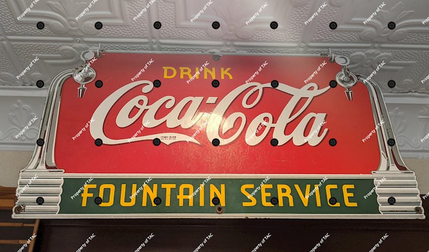 Drink Coca Cola Fountain Service SSP Porcelain Sign
