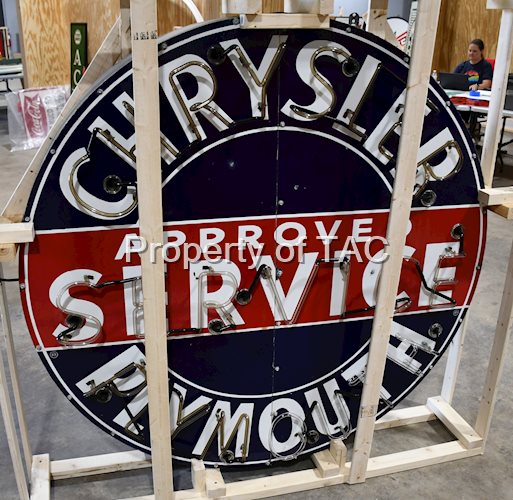 Chrysler Plymouth Approved Service Porcelain Neon Sign