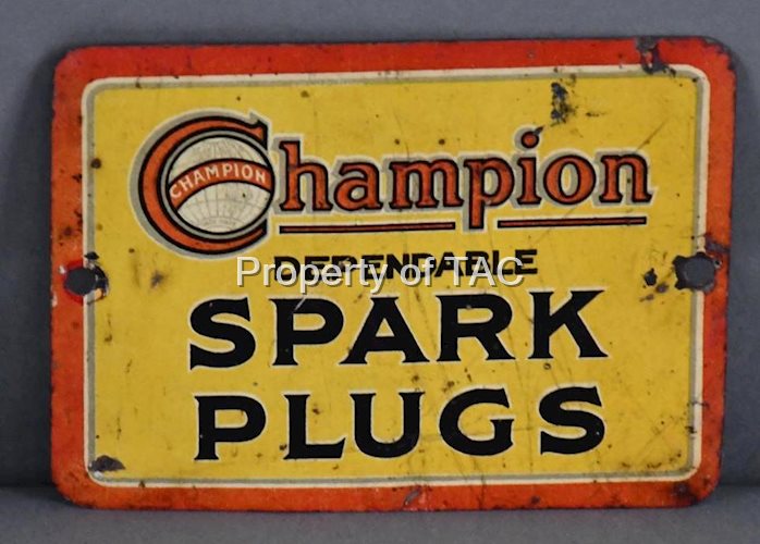 Champion Dependable Spark Plugs w/Logo Metal SIgn