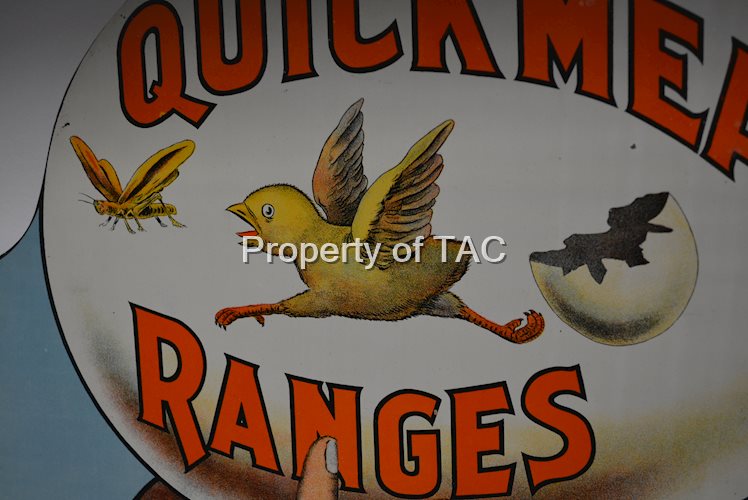 Quick Meal Ranges w/Hand Holding Chick Metal Sign