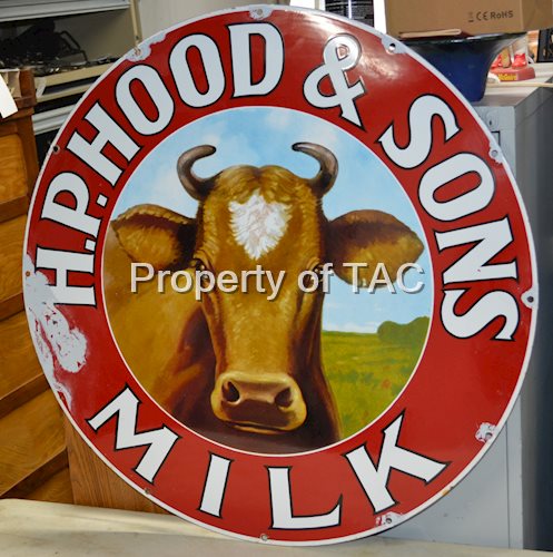 H.P. Hood & Sons Milk w/Logo Porcelain Sign