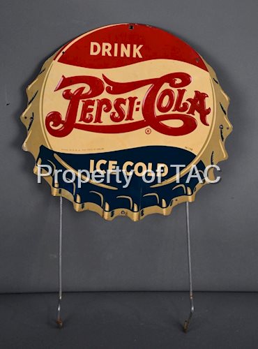 Drink Pepsi:Cola Ice Cold Bottle Cap Rack Sign