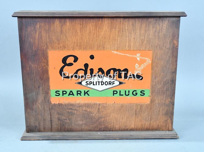 Edison/Splitdorf Spark Plug Wood Counter Top Point of Sale Display