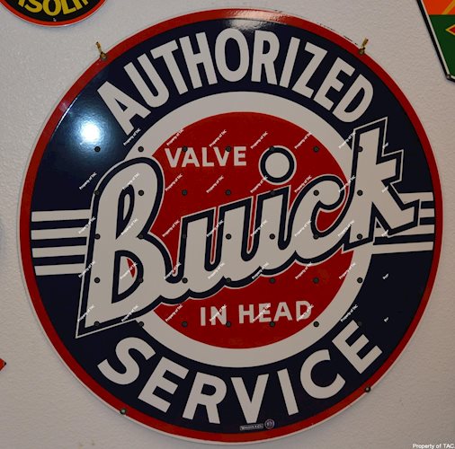 Buick Valve-in-Head Authorized Service Porcelain sign